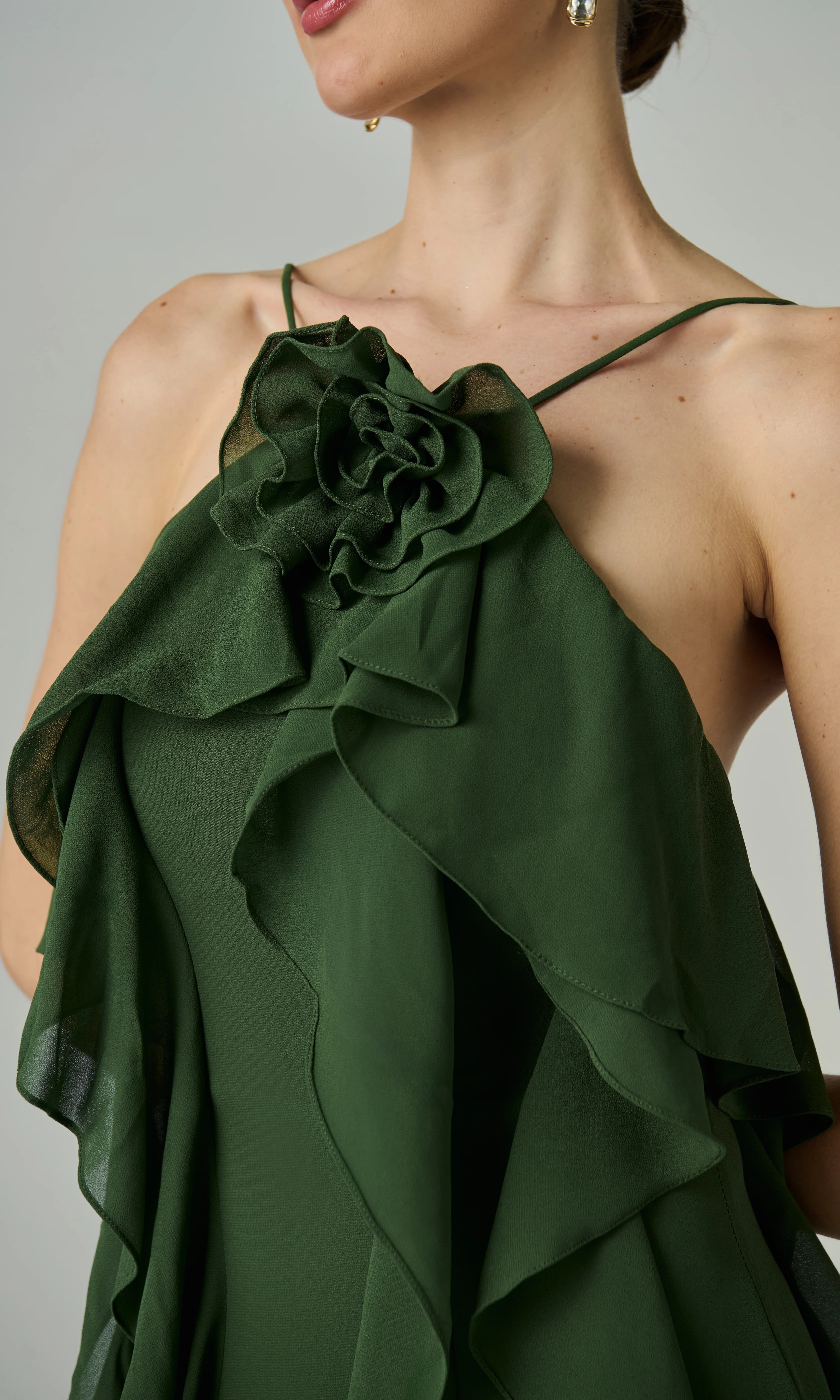 Vestido Arlete Verde Oliva