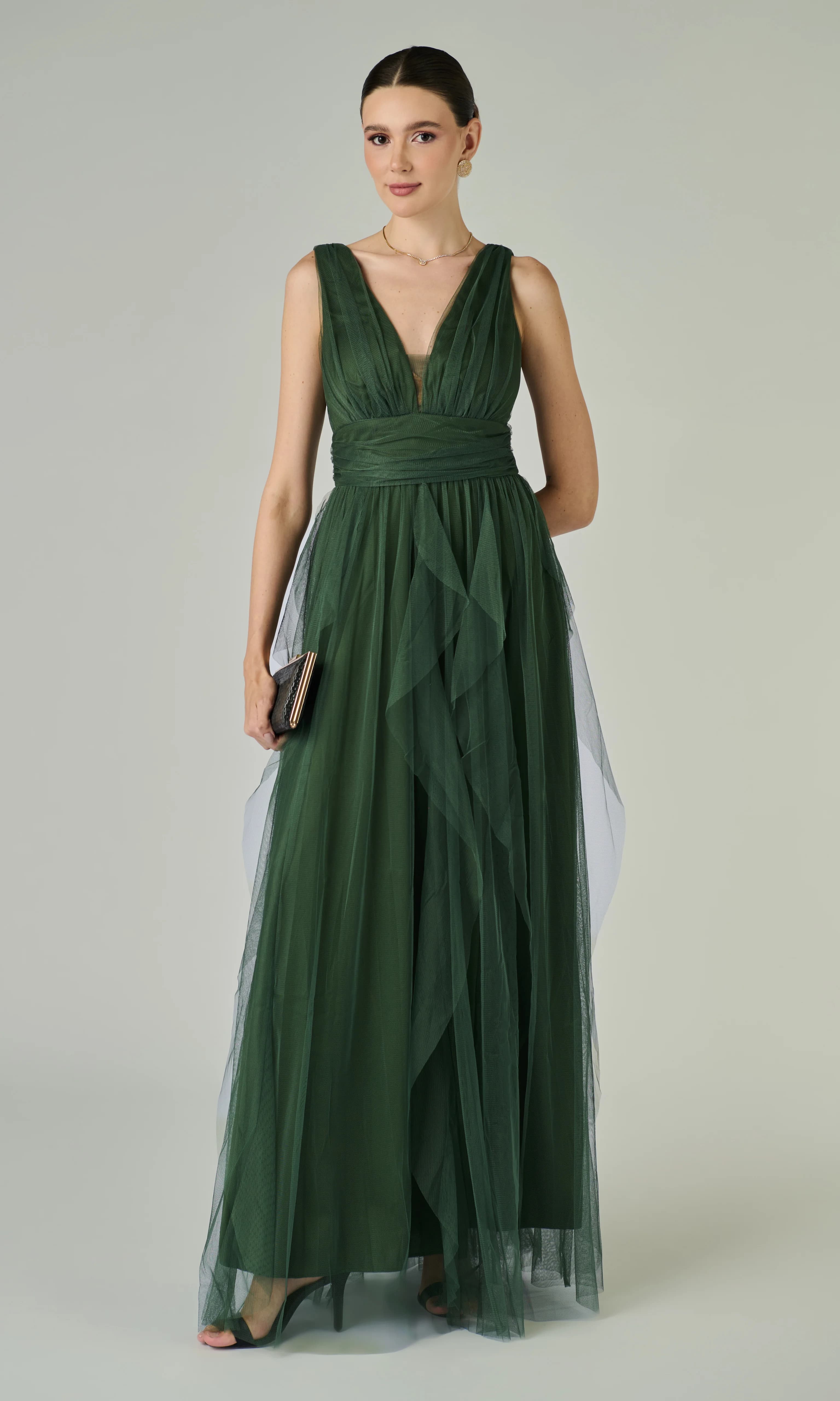 Vestido Clara Verde Oliva