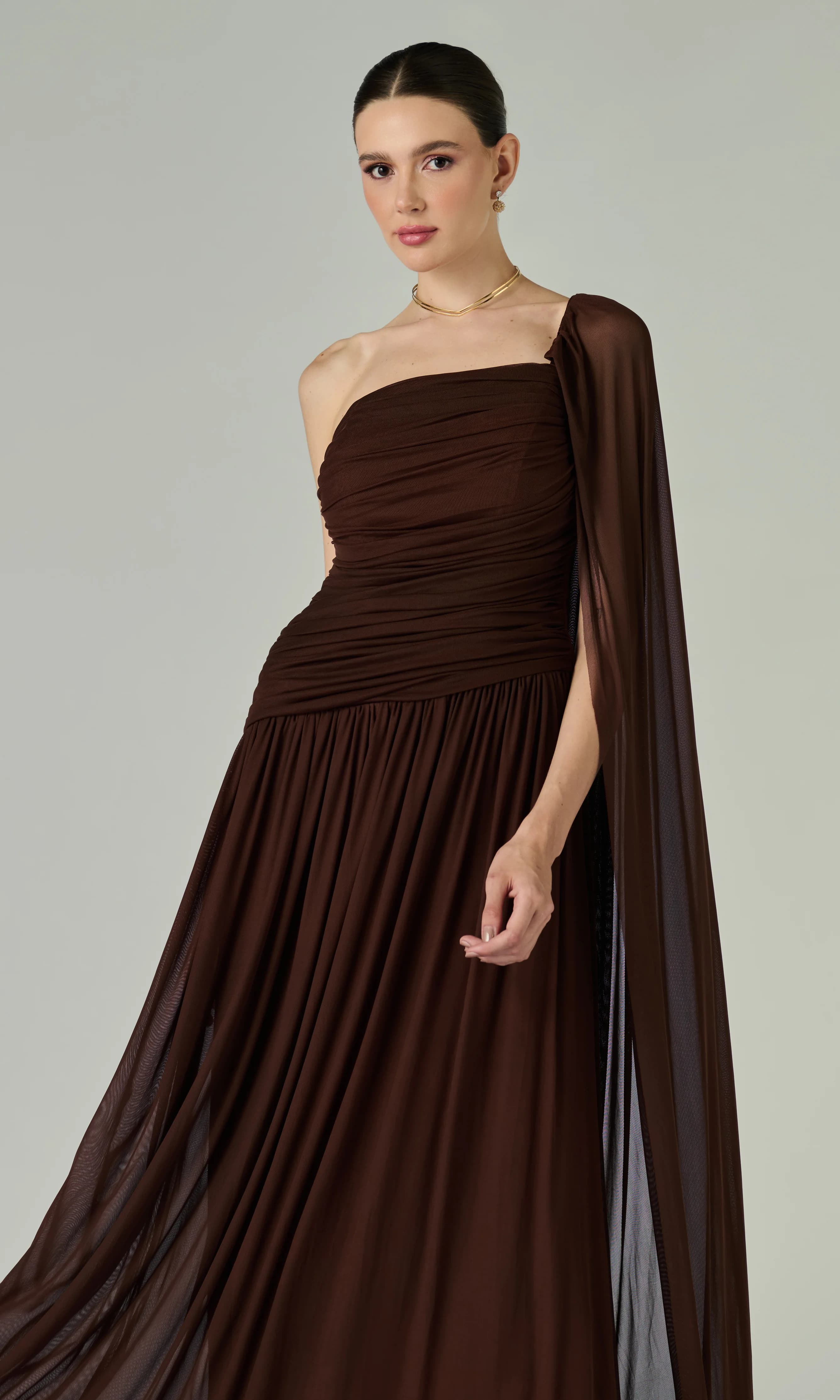 Vestido Mari Marrom Quente