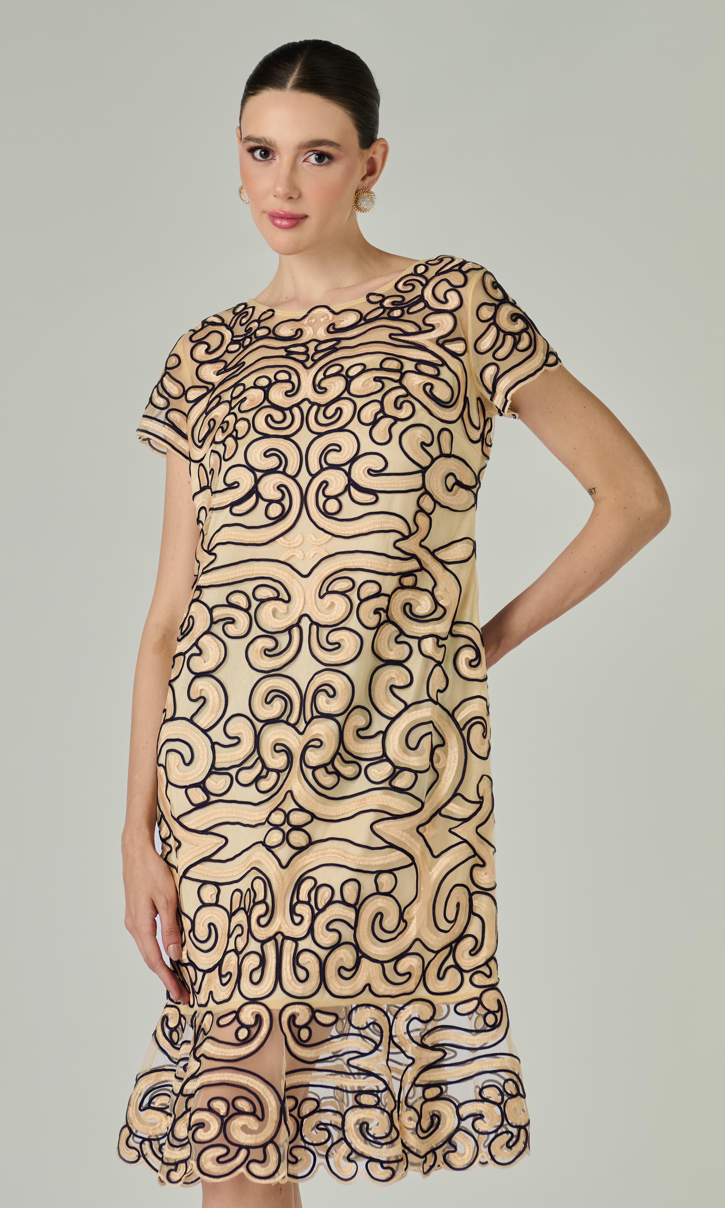 Vestido Zilma Bege